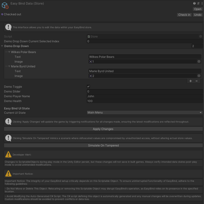 Manage Data in Play Mode